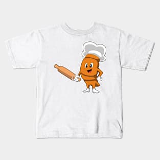 Bread as Cook with Rolling pin Kids T-Shirt